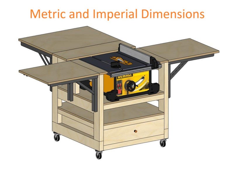 DIY DeWalt DWE7492-QS, DWE7491-RS & DWE7485 Expandable Table Saw Plans - Metric and Imperial image 2