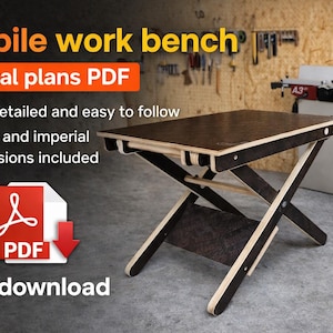 Zrób to sam - Mobilny, przenośny stół warsztatowy - metryczny - imperialny Plany cyfrowe