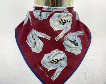 Polo Ralph Lauren Handkerchief Bandana Babushka Wrap Authentic Accessories Luxury Neckwear New Year gift Polo Ralph Lauren Pocket square