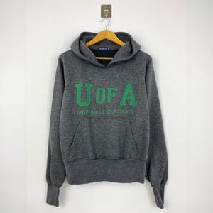 University of Alberta Hoodie Grey Sweatshirt Vintage Varsity Design Cotton Blend Size M Perfect for Casual Wear Gift for College Students