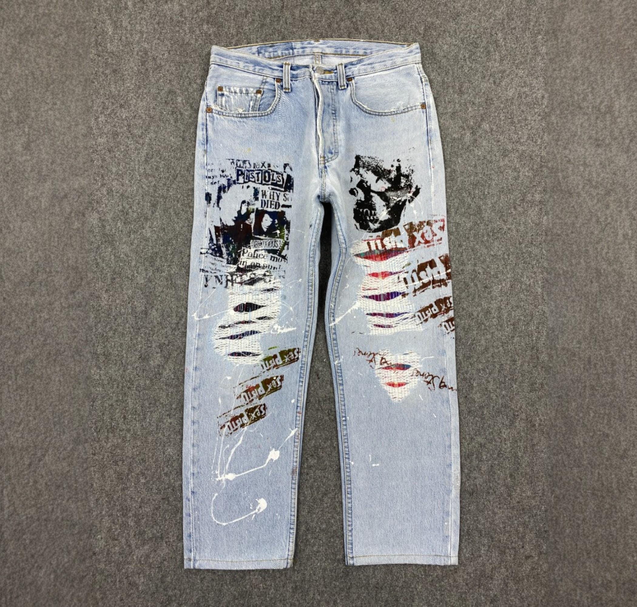 Size 30x26 Vintage 80s Levis 501 Jeans Sex Pistols High Waisted