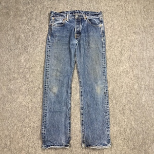 Size 34x30 Vintage Y2K Levis 501 Jeans Faded Blue High Waisted 2000s Levis Light Washed Jeans Levi&#39;s Straight Cut Jeans Levis Mom Jeans W34