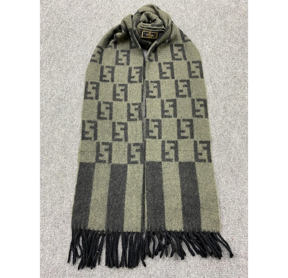 Vintage Fendi Monogram Scarf Muffler Fendi Luxury Wool Multicolor