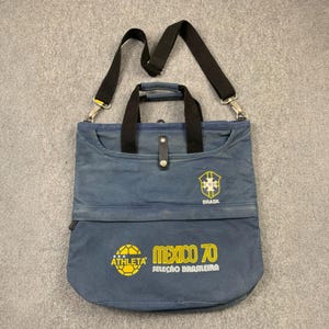 vintage 70' Mexico Brasil Team sac à bandoulière, sac à bandoulière vintage Brasil, sac messager, sac latéral, mini messager pour homme, sac de transport de tous les jours