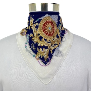 Vintage Celine Handkerchief Celine Paris Bandana Pocket Squares Neckerchief Headband Womens Wrap Accessories Scarves New Year Gift for Mom