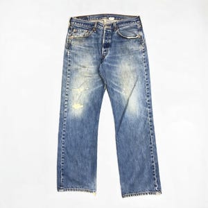Size 33x29 Vintage Y2K Levis 501 Jeans Blue Faded High Waisted 2000s Levi&#39;s Light Washed Jeans Levi&#39;s Straight Cut Jeans Levis Mom Jeans W33