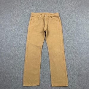 Size 33x30 Vintage Y2K Levis 501 Jeans Mustard Color High Waisted 2000s Levis Buttonfly Jeans Levis Straight Cut Jeans Levis Mom Jeans W33