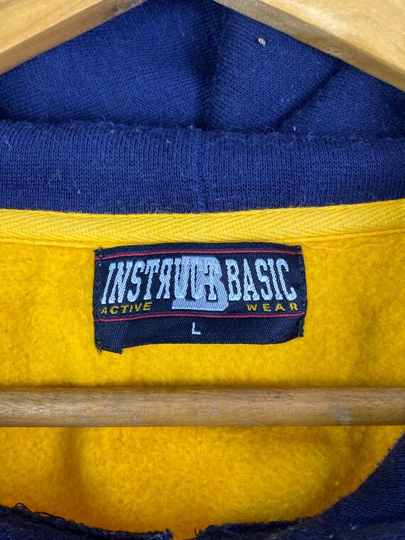 INSTAVIOR BASIC Vintage Yellow Navy Raglan Hoodie… - image 5