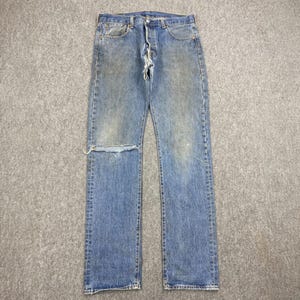 Size 36x36 Vintage 90s Levis 501 Jeans Faded Blue High Waisted 1990s Levis Light Washed Jeans Levi&#39;s Distressed Jeans Levis Mom Jeans W36