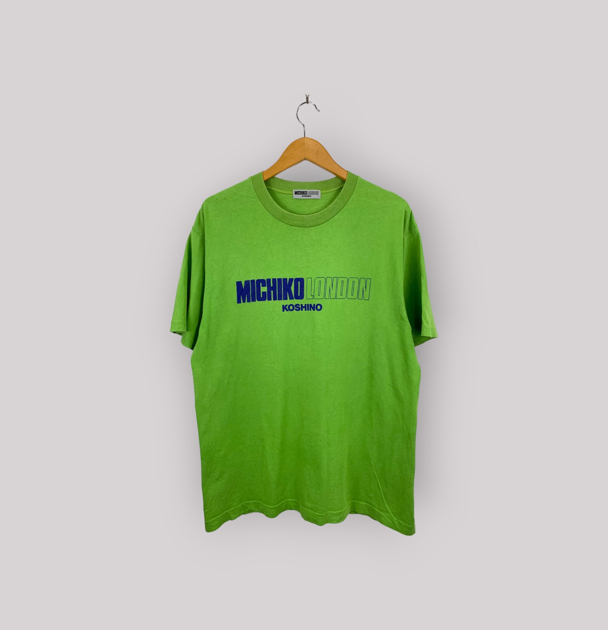 Vintage Michiko London Koshino T Shirt Blue Logo Japan | eBay