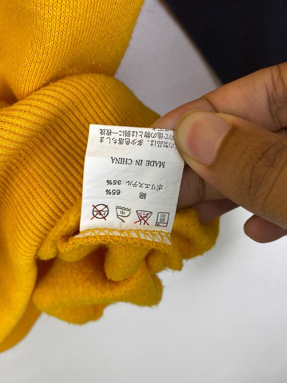 INSTAVIOR BASIC Vintage Yellow Navy Raglan Hoodie… - image 6