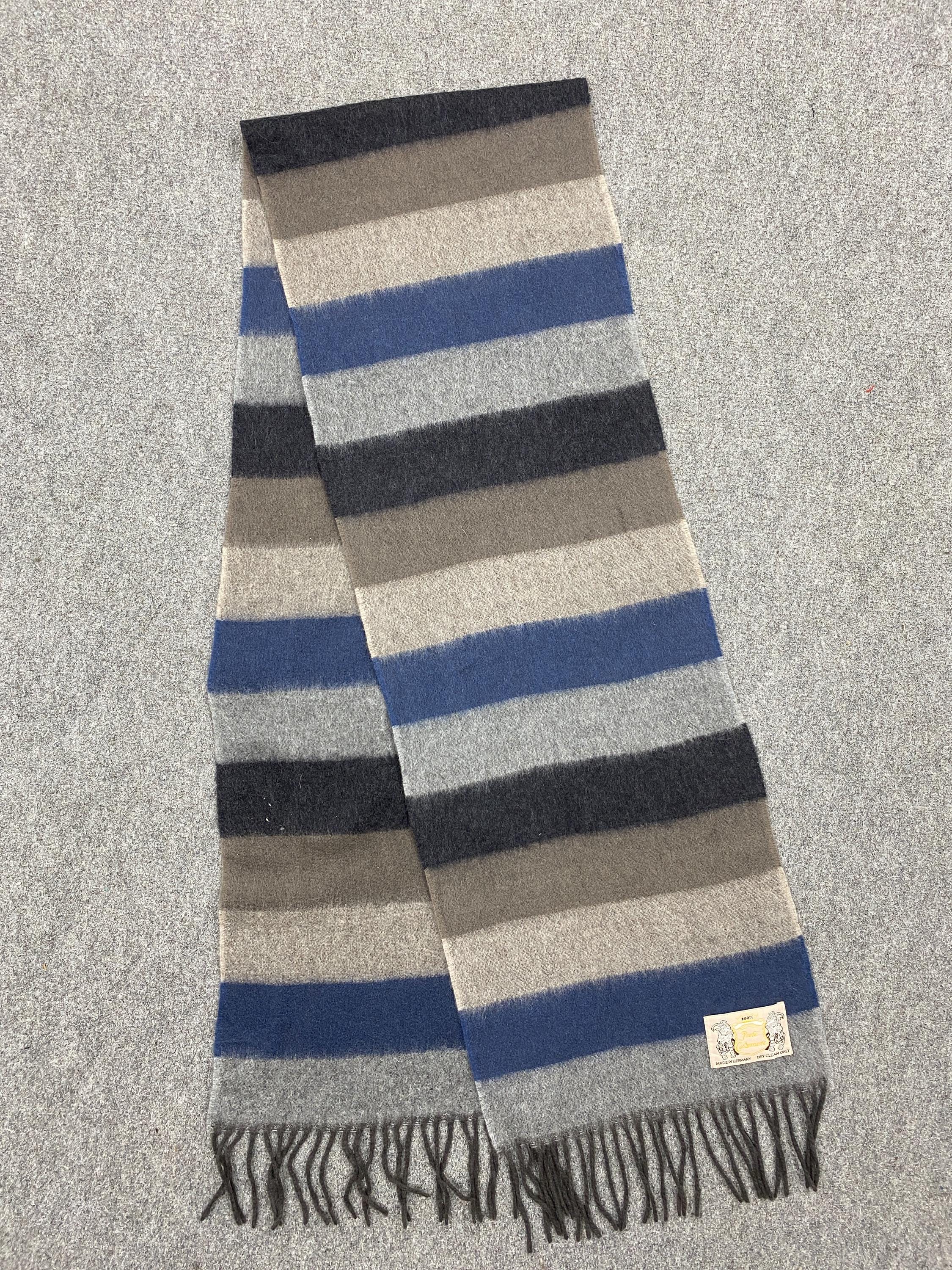 Vintage Made in Germany Cashmere Scarf Muffler Multicolor Pure