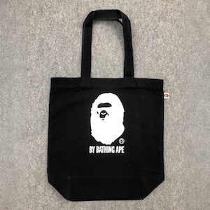 Authentic BAPE® Black Canvas Tote Bag | Classic White Ape Head Logo Design | Streetwear Fashion | Stylish and Functional Bag Limited Edition