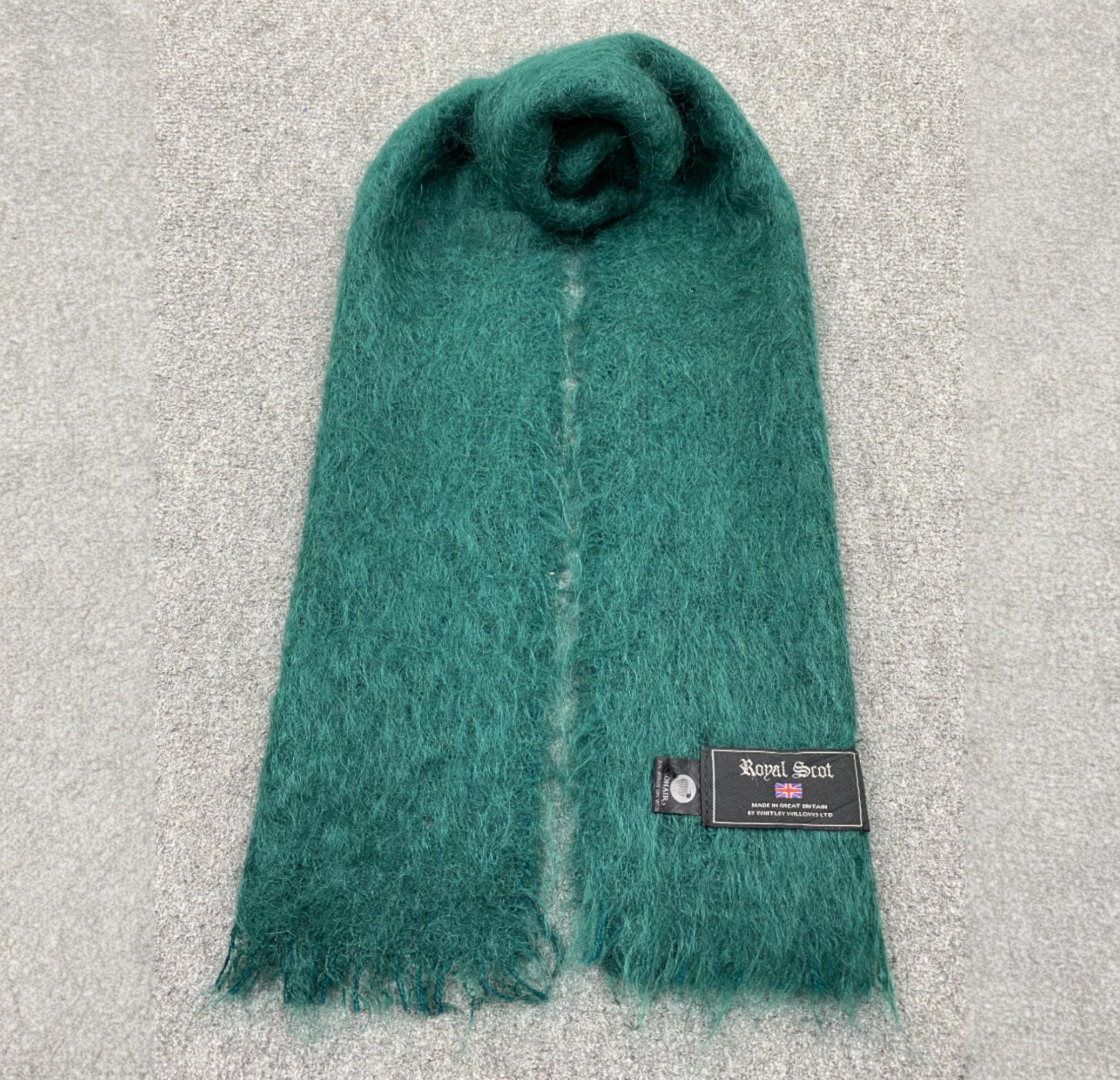 Royal Scot Mohair & Wool Scarf Made In Great Britain Gray