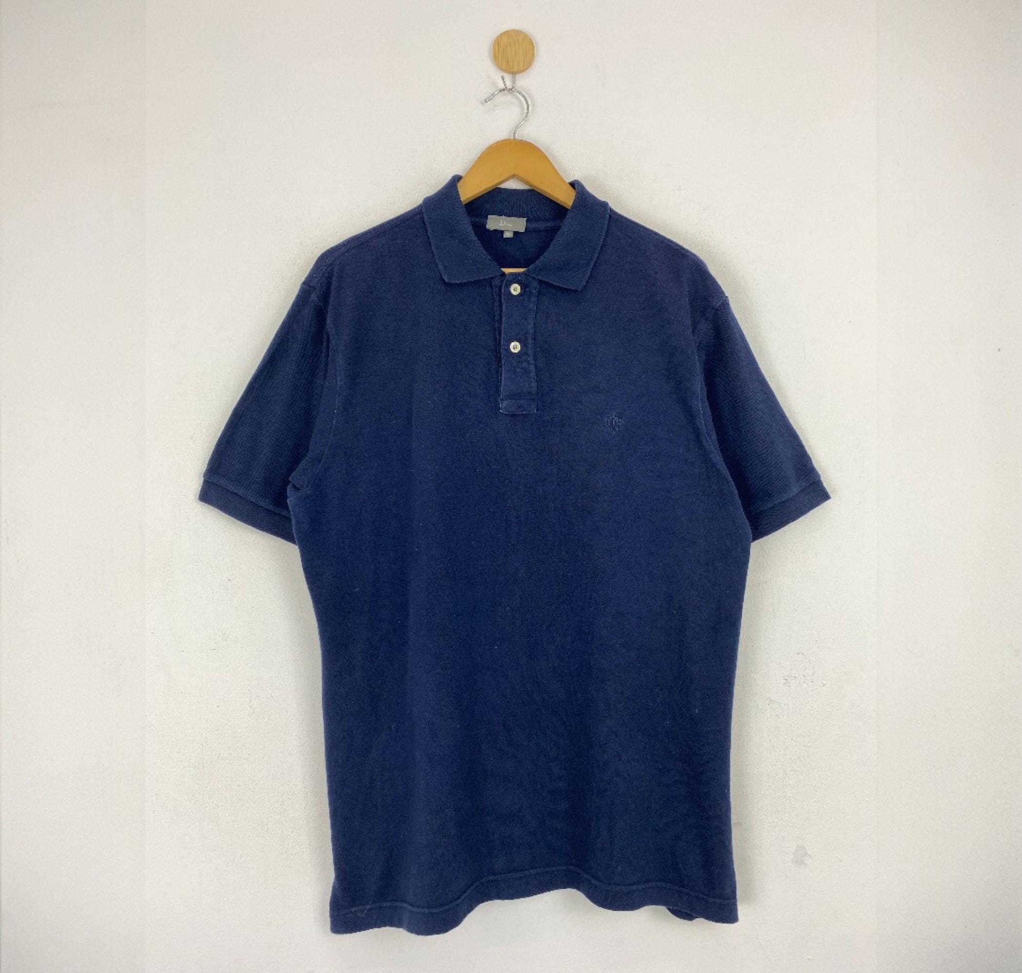 Vintage Dior Classic Navy Blue Polo Shirt Size X-large, Soft