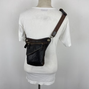 Sac en cuir vintage de marque japonaise, sac à bandoulière vintage fabriqué au Japon, sac messager, sac latéral, mini messager pour homme, sac de transport de tous les jours