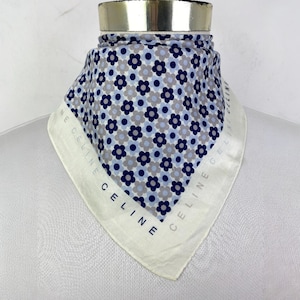Vintage Celine Handkerchief Celine Paris Bandana Pocket Squares Neckerchief Headband Womens Wrap Accessories Scarves New Year Gift for Mom