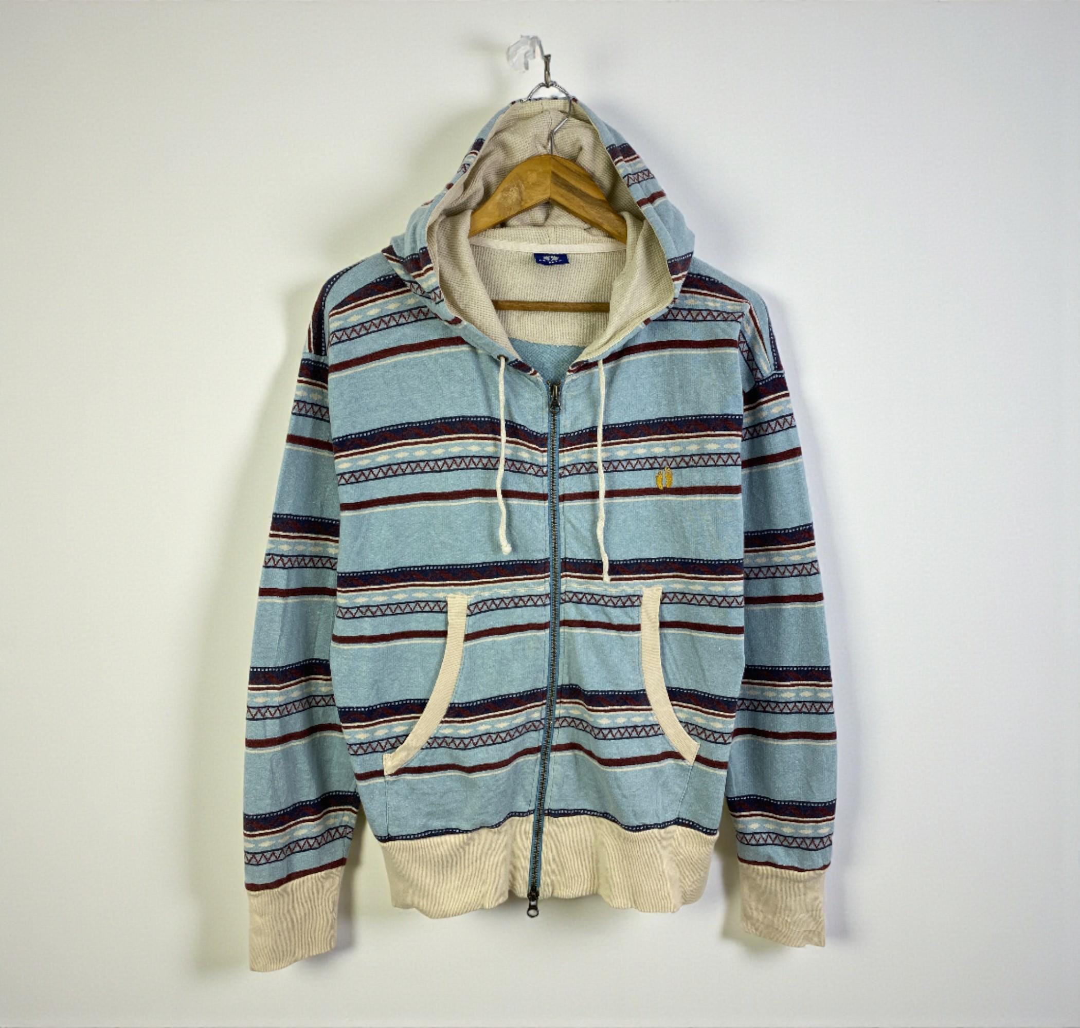 Vintage 90s Streetwear Southwestern Fair Isle Fleece Hoodie