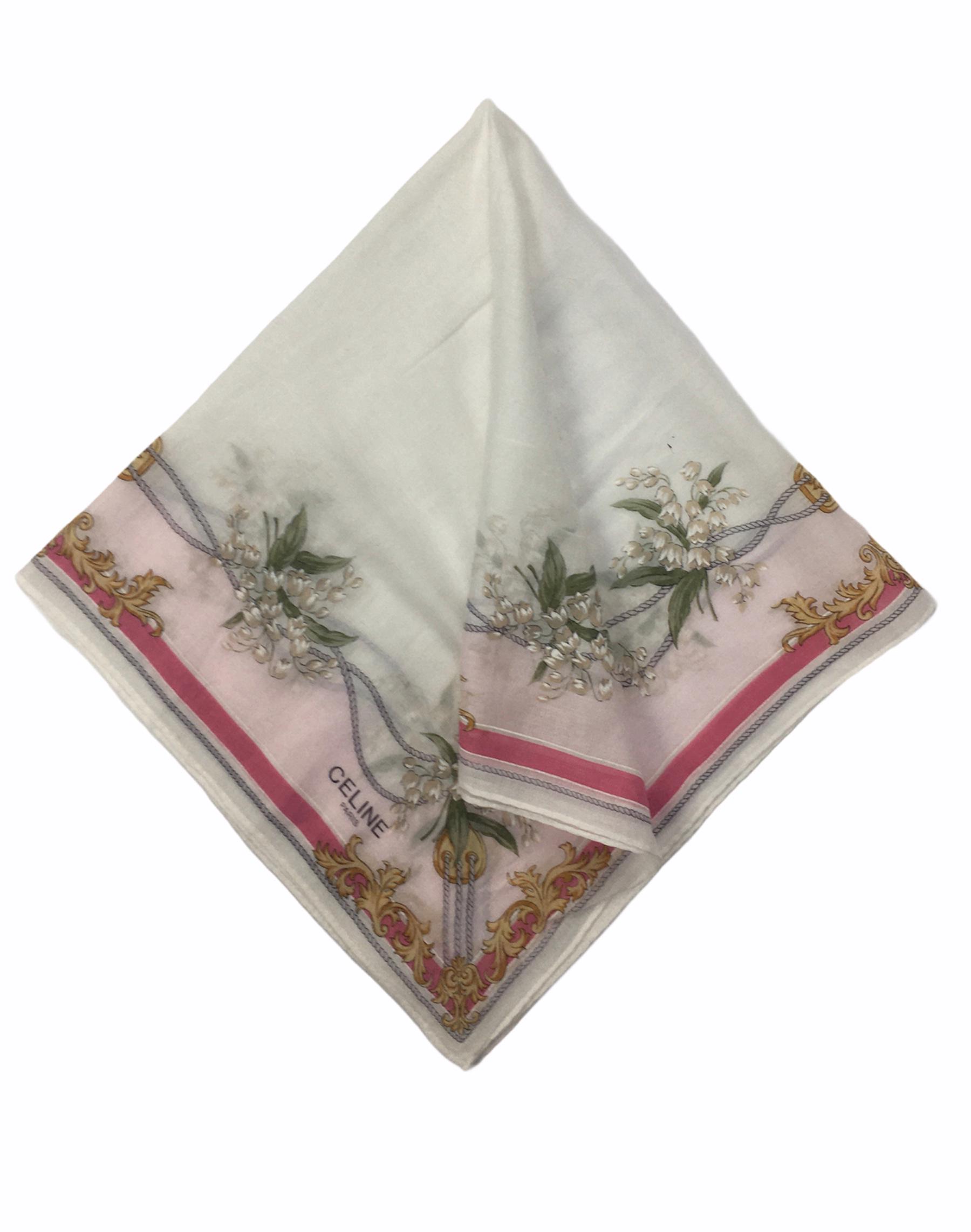Vintage Celine Handkerchief Celine Paris Bandana Pocket Squares Neckerchief Headband Womens Wrap Accessories Scarves New Year Gift for Mom