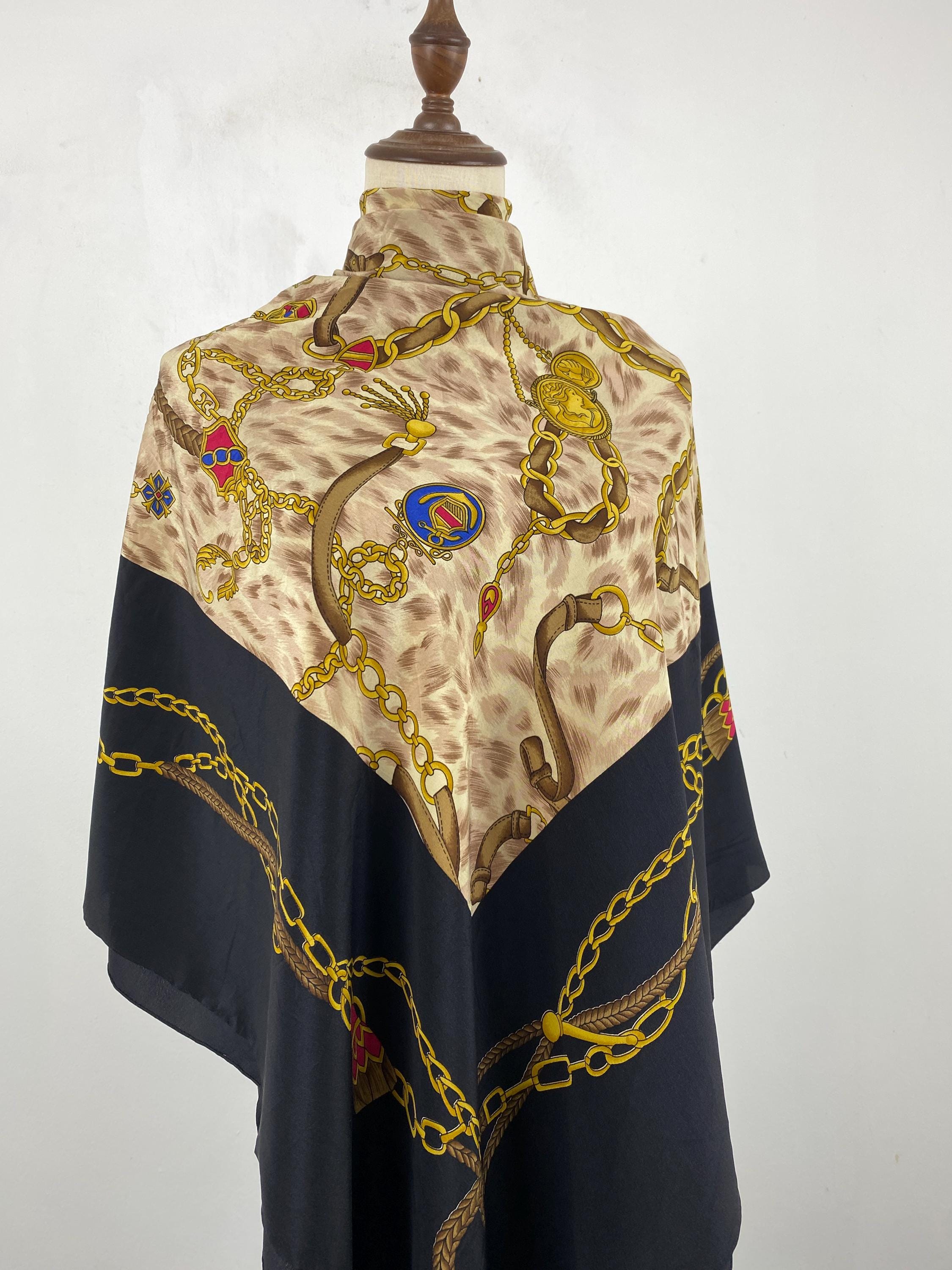 Vintage Silk Scarf, Twill Silk Scarf, Vintage Silk Muffler