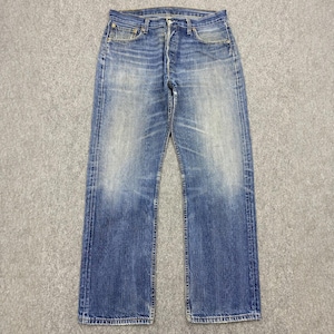Size 33x30 Vintage Y2K Levis 501 Jeans Blue Faded High Waisted 2000s Levis Light Washed Jeans Levi&#39;s Straight Cut Jeans Distressed Jeans W33
