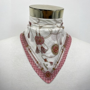 Pañuelo vintage Fendi, pañuelo para el cuello Fendi, bandana vintage Fendi, pañuelo Roma Fendi, pañuelo de bolsillo Fendi, pañuelo vintage Fendi para la cabeza