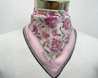 Christian Dior Vintage Christian Dior Handkerchief, Christian Dior Pocket Square, Christian Dior Scarf, Vintage Christian Dior Bandana