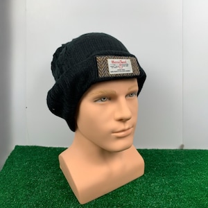 Vintage Harris Tweed Beanie, Harris Tweed Snow Cap, Vintage Harris Tweed Snow Hat, Harris Tweed Winter Hat, Unisex Harris Tweed Hat Snow Cap