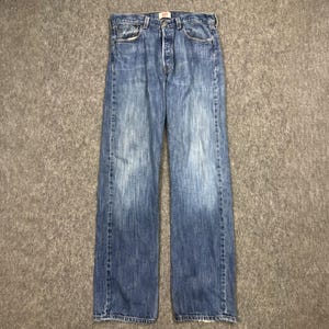 Size 33x29 Vintage Y2K Levis 501 Jeans Blue Faded High Waisted 2000s Levi&#39;s Light Washed Jeans Levi&#39;s Straight Cut Jeans Levis Mom Jeans W33