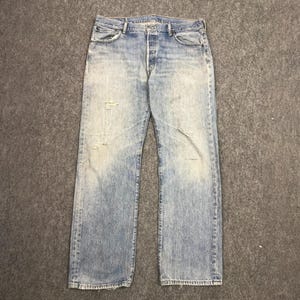 Size 39X30 Vintage Y2K Levis 501 Jeans Made in USA High Waisted 2000s Levis Light Washed Jeans Levi&#39;s Straight Cut Jeans Levis Mom Jeans W39