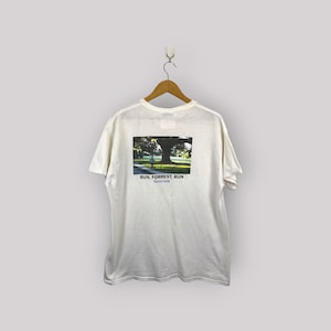 Forrest Gump Vintage Film T-Shirt Größe Medium Vintage Forest Gump &quot;Run, Forrest, Run Backhit Bedruckt Größe M Rundhals Kurzarm Film T-Shirt