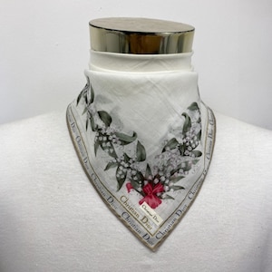 Christian Dior Vintage Christian Dior Handkerchief, Christian Dior Pocket Square, Christian Dior Scarf, Vintage Christian Dior Bandana
