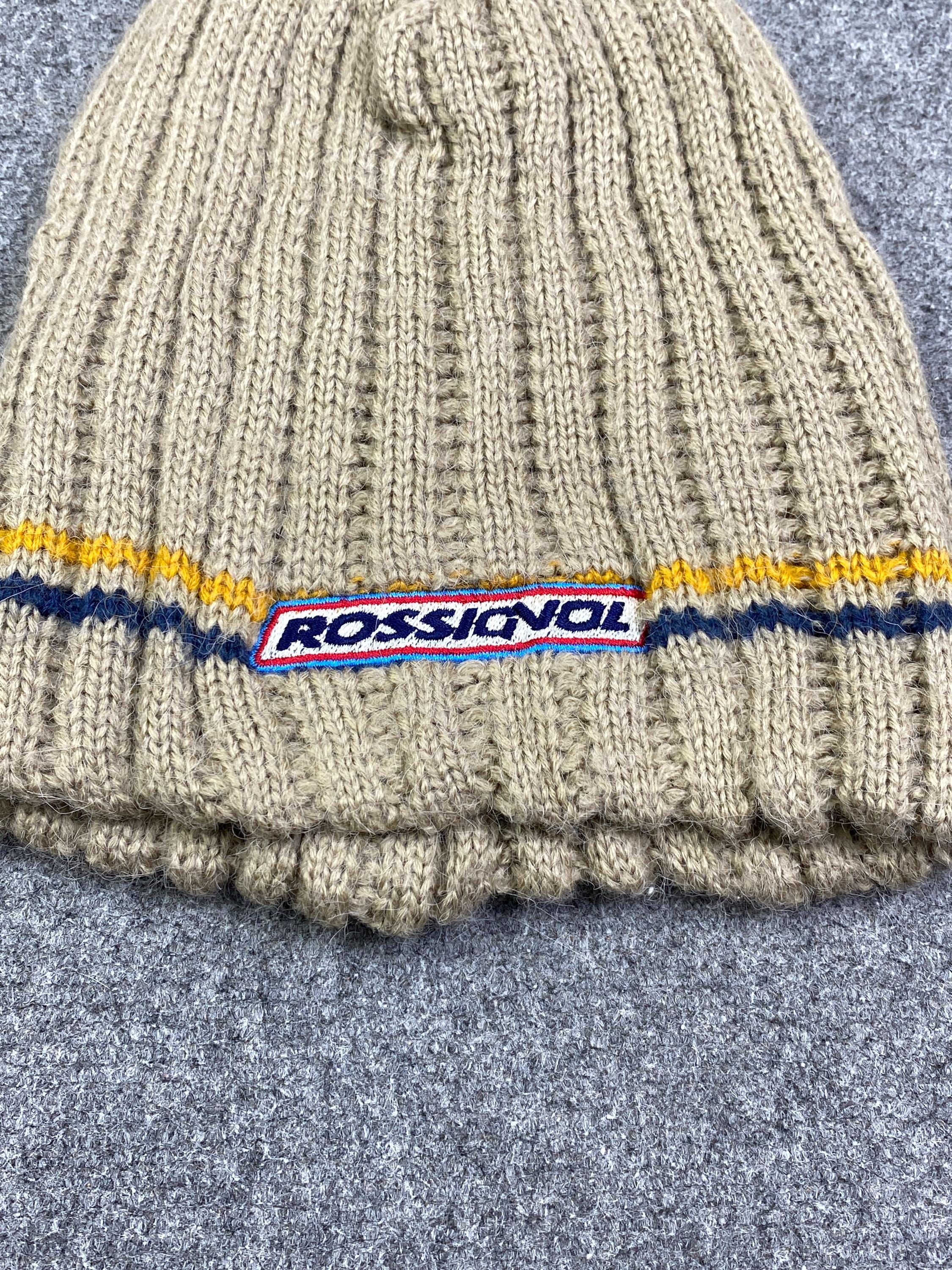 Rossignol Vintage Wool Retro Ski Cap Beanie Cream with Blue Logo Rossi Sofia Beanie - W - Northland - Mountain Boutique Shop main image 4
