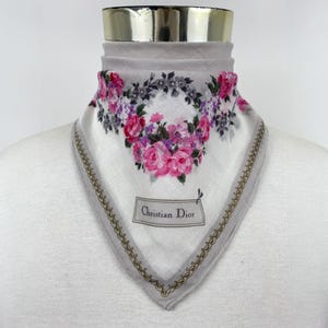 Christian Dior Vintage Christian Dior Handkerchief, Christian Dior Pocket Square, Christian Dior Scarf, Vintage Christian Dior Bandana