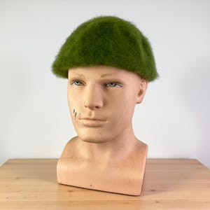 Key lime colored pompom beret Slice of Lime Felted Beret Hat | FeltHappiness Hats main image 4