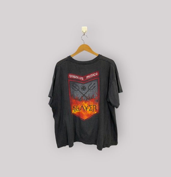 Vintage 90s Slayer Band Sun Faded Tee Size Large … - image 2