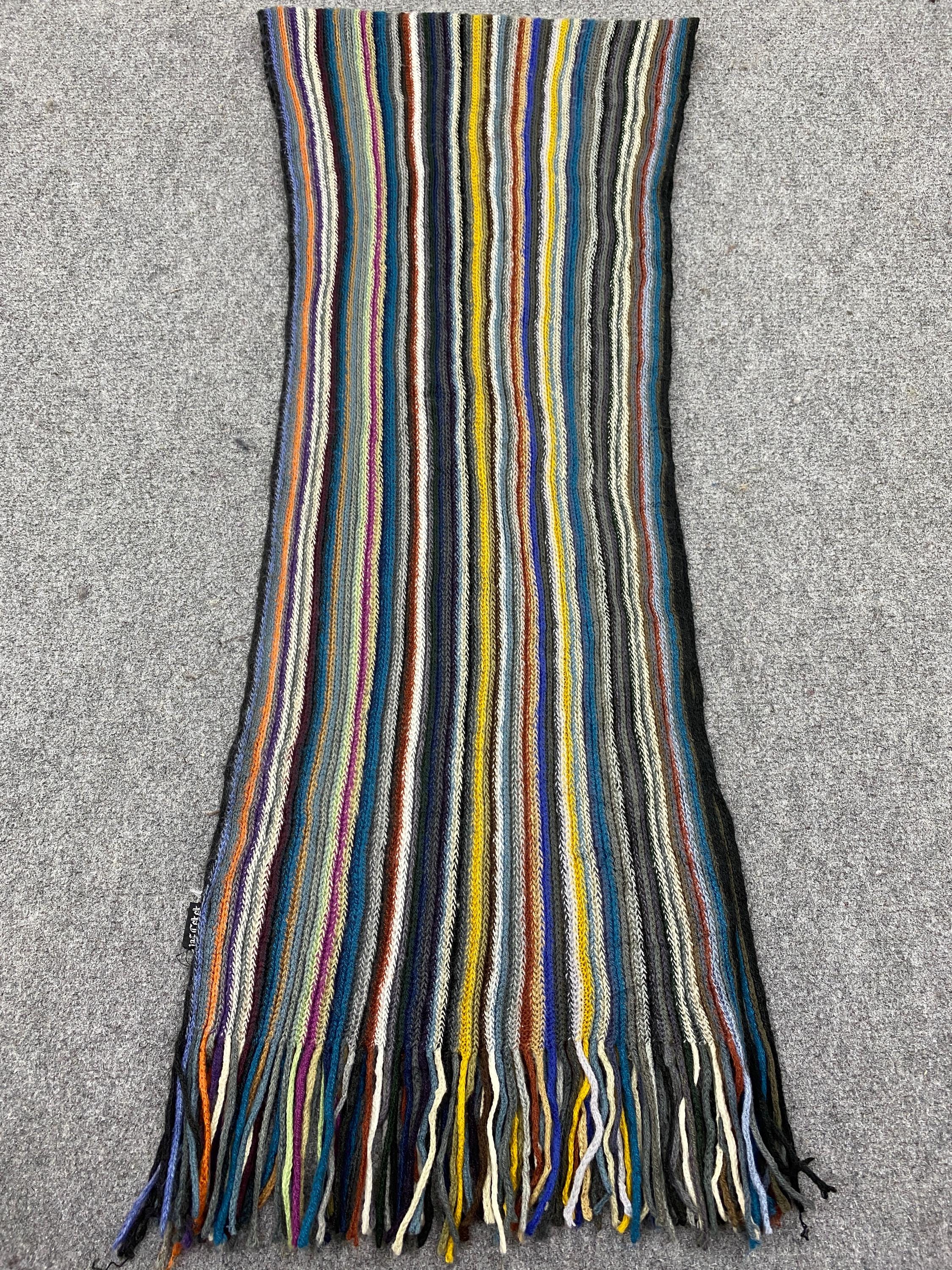 Vintage PPFM Multicolor Stripes Scarf Vintage Scarf Wool Punk