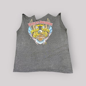 Vintage 70s Harley Davidson Cropped Sleeve Tee Size Medium Vintage 1970s Harley Davidson Paper Thin Sleeveless Tee Size Medium T-Shirt