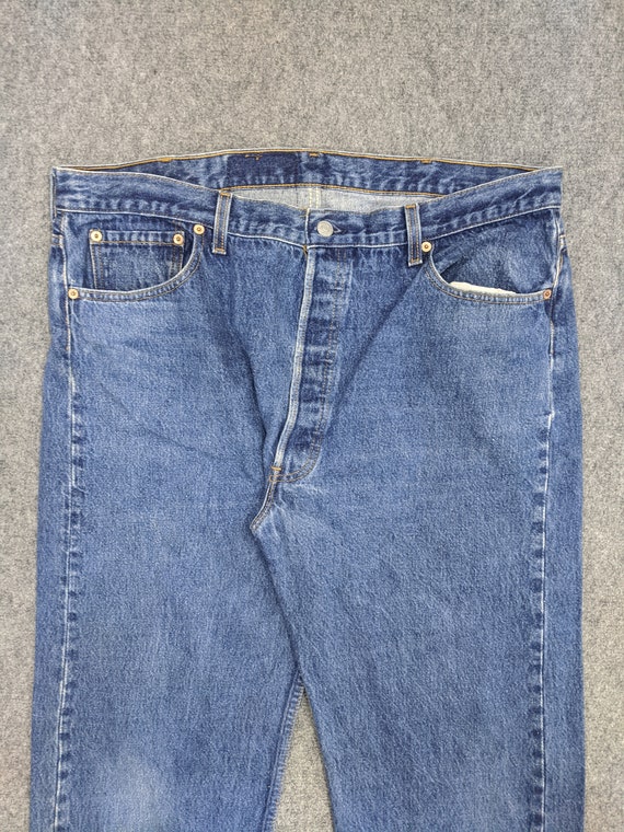 Size 40X29 Vintage Y2K Levis 501 Jeans Faded Blue… - image 3