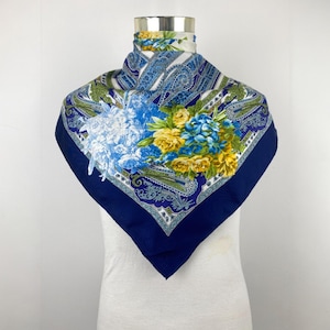 Vintage Silk Scarf, Twill Silk Scarf, Vintage Silk Muffler, Vintage Neck Scarf, Vintage Neck Accessories, Vintage Italian Silk Scarf,
