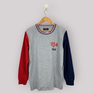 Vintage Y2K Polo Ralph Lauren Tee Vintage 2000s Size Medium Polo USA Multicolor Designer Printed Shirt Crewneck Long Sleeves Size M T-Shirt