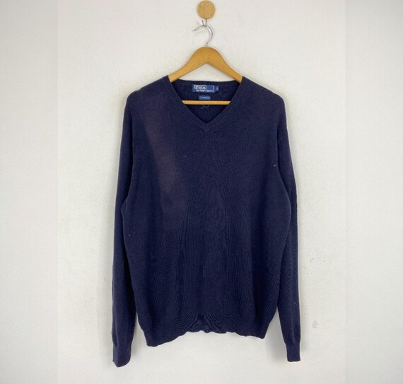 ポロ ラルフローレン ネイビーブルー Vネック セーター 100