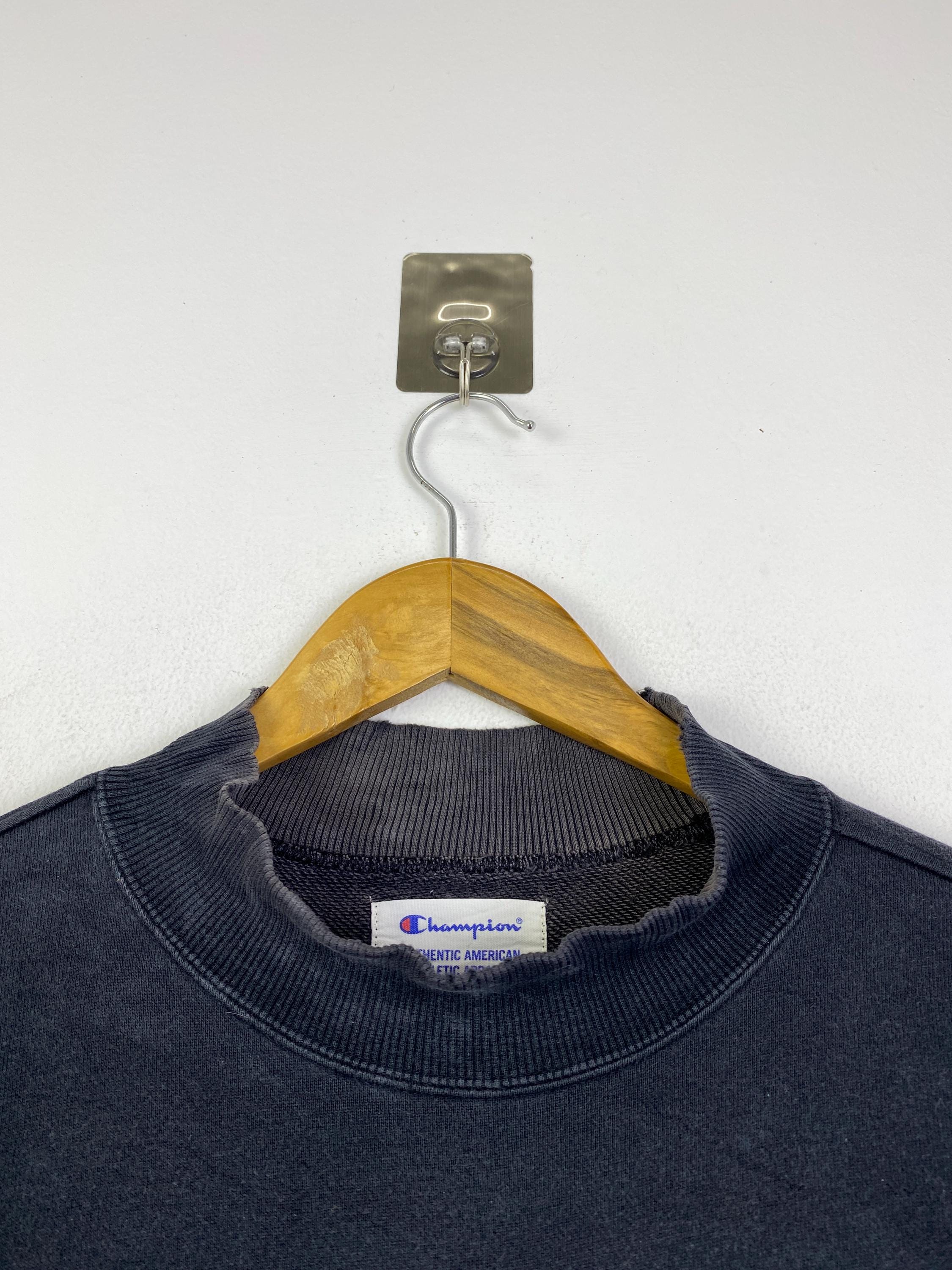 Vintage Champion Mock Neck Sweatshirt Black Washed Pullover