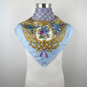 Vintage Silk Scarf, Twill Silk Scarf, Vintage Silk Muffler, Vintage Neck Scarf, Vintage Neck Accessories, Vintage Italian Silk Scarf,