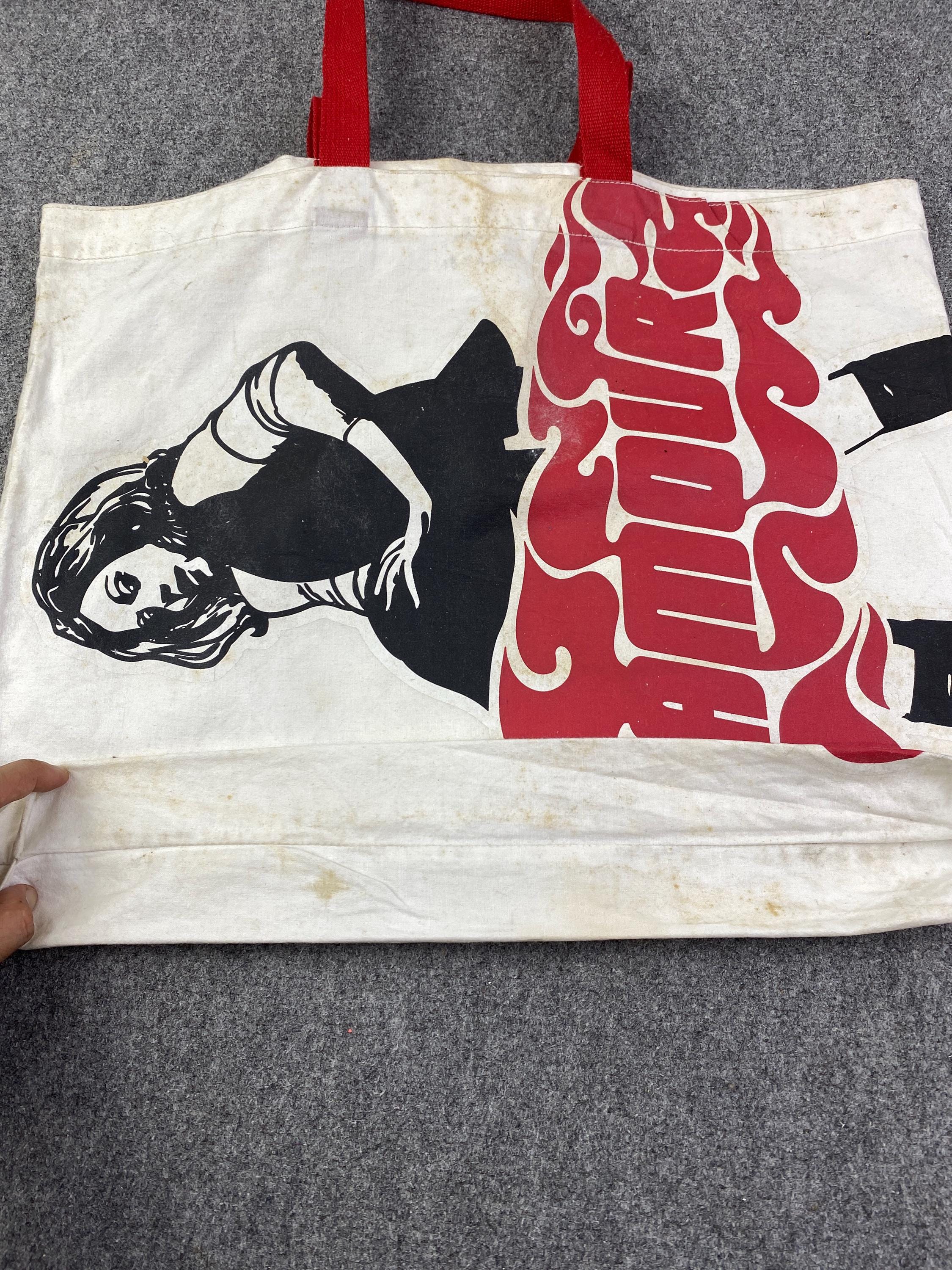 Vintage Hysteric Glamour Tote Bag – Retro Red & Black Graphic