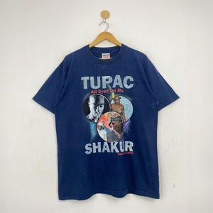 90s Tupac Shakur &quot;All Eyez On Me Graphic T-Shirt Vintage 90s Hip Hop Shirt Pre-Shrunk Cotton Size L Limited Edition February 13 1996 Tribute