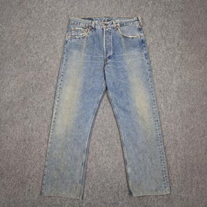 Size 33x28 Vintage 90s Levis 501 Jeans Blue Faded High Waisted 1990s Levi&#39;s Light Washed Jeans Levi&#39;s Straight Cut Jeans Levis Mom Jeans W33