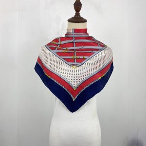 Vintage Monique Valery Silk Scarf, Twill Silk Scarf, Vintage