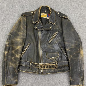Faded Leather Jacket - Etsy