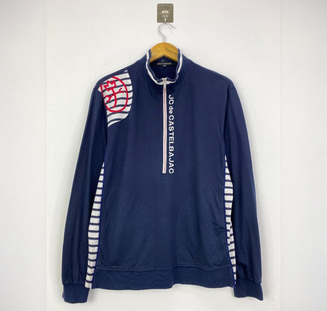 CASTELBAJAC トレーナー Vintage JC De CASTELBAJAC Half Zipper Sweatshirt Navy Blue